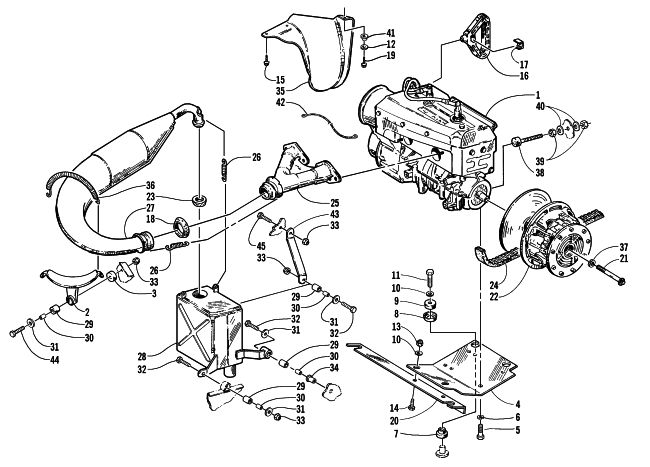 Parts Diagram for Arctic Cat 1999 BEARCAT 340 - 136 IN. SNOWMOBILE ENGINE AND RELATED PARTS