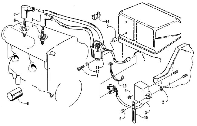 Parts Diagram for Arctic Cat 1999 BEARCAT 440 II - 156 IN. SNOWMOBILE ELECTRICAL