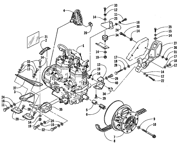 Parts Diagram for Arctic Cat 1999 POWDER SPECIAL 700 SNOWMOBILE ENGINE AND RELATED PARTS