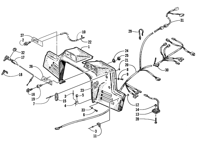 Parts Diagram for Arctic Cat 1999 BEARCAT 440 I - 136 IN. SNOWMOBILE CONSOLE, SWITCHES, AND WIRING ASSEMBLIES