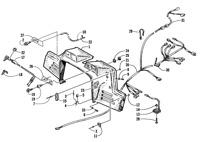 Parts Diagram for Arctic Cat 1999 BEARCAT 440 II - 156 IN. SNOWMOBILE CONSOLE, SWITCHES, AND WIRING ASSEMBLIES