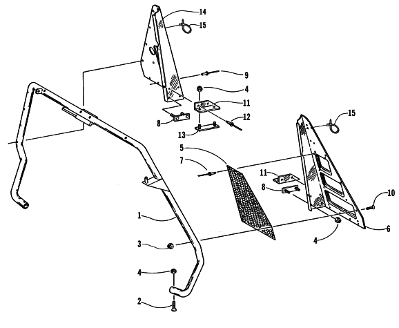 Parts Diagram for Arctic Cat 2000 BEARCAT WIDE TRACK SNOWMOBILE STEERING SUPPORT ASSEMBLY