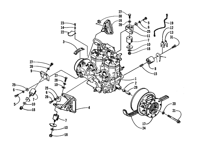 Parts Diagram for Arctic Cat 2000 BEARCAT WIDE TRACK SNOWMOBILE ENGINE AND RELATED PARTS