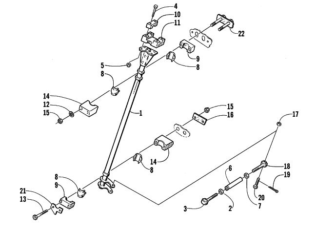 Parts Diagram for Arctic Cat 1999 ZR 440 SNO-PRO SNOWMOBILE STEERING POST ASSEMBLY