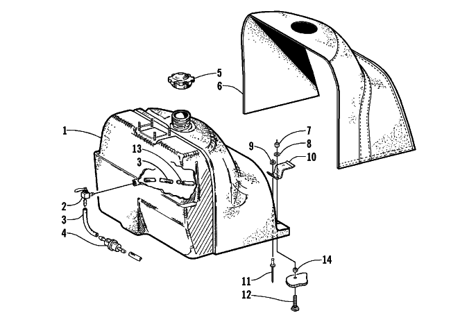 Parts Diagram for Arctic Cat 2000 Z 440 SNO PRO SNOWMOBILE GAS TANK AND COVER