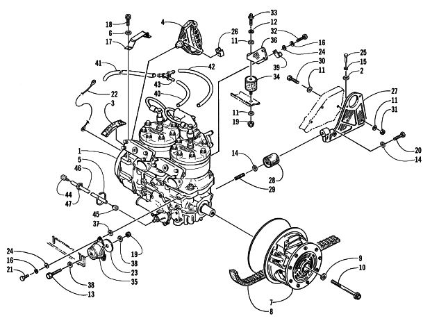 Parts Diagram for Arctic Cat 1999 ZR 440 SNO-PRO SNOWMOBILE ENGINE AND RELATED PARTS