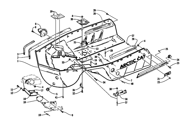 Parts Diagram for Arctic Cat 1999 Z 440 SNO-PRO SNOWMOBILE BELLY PAN ASSEMBLY