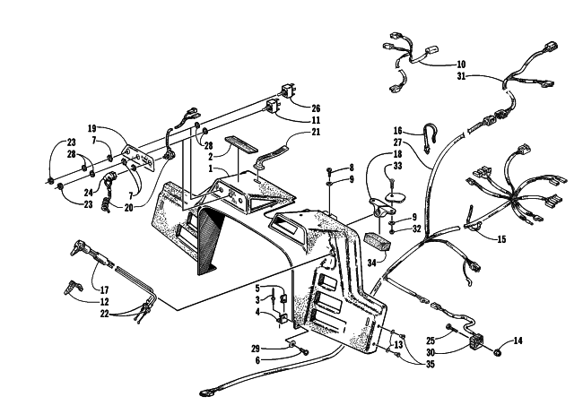 Parts Diagram for Arctic Cat 1999 Z 440 SNO-PRO SNOWMOBILE CONSOLE, SWITCHES, AND WIRING ASSEMBLIES