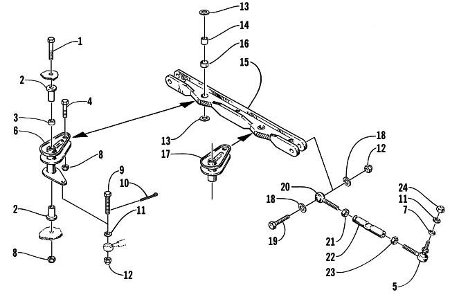 Parts Diagram for Arctic Cat 2001 BEARCAT WIDE TRACK SNOWMOBILE TIE ROD ASSEMBLY