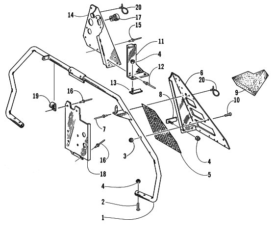 Parts Diagram for Arctic Cat 1999 BEARCAT 440 I - 136 IN. SNOWMOBILE STEERING SUPPORT ASSEMBLY