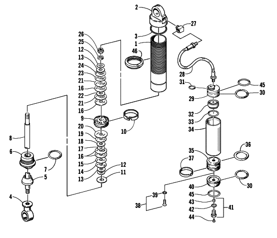 Parts Diagram for Arctic Cat 2000 POWDER SPECIAL 2K SNOWMOBILE FRONT SUSPENSION SHOCK ABSORBER