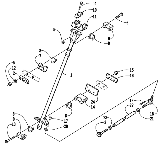 Parts Diagram for Arctic Cat 2000 ZL 600 SNOWMOBILE STEERING POST ASSEMBLY
