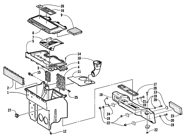Parts Diagram for Arctic Cat 2000 ZL 440 SNOWMOBILE AIR SILENCER ASSEMBLY