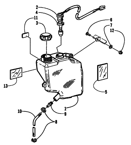Parts Diagram for Arctic Cat 2000 ZL 440 SNOWMOBILE OIL TANK ASSEMBLY