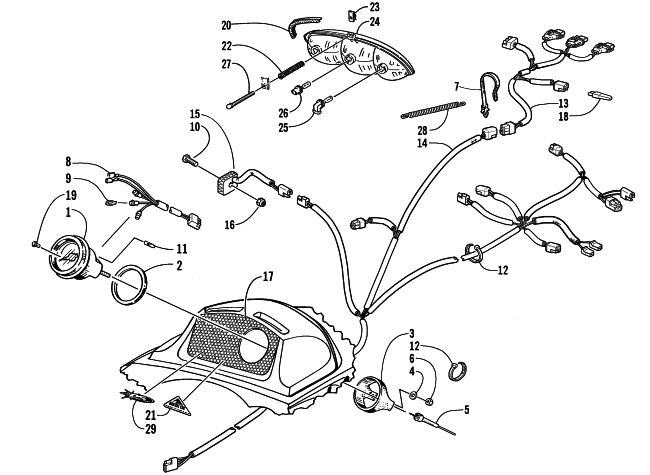 Parts Diagram for Arctic Cat 2000 Z 370 ES SNOWMOBILE HEADLIGHT, INSTRUMENTS, AND WIRING ASSEMBLIES