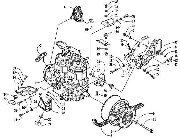 Parts Diagram for Arctic Cat 2000 ZL 500 (SOLAR FLARE) SNOWMOBILE ENGINE AND RELATED PARTS