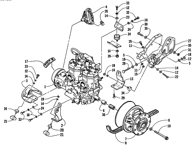 Parts Diagram for Arctic Cat 2000 ZL 550 ESR SNOWMOBILE ENGINE AND RELATED PARTS