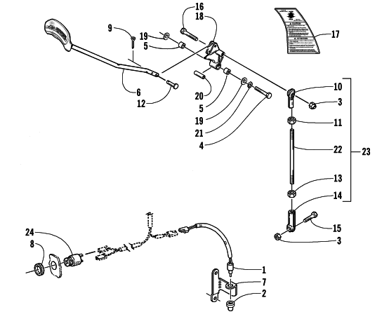 Parts Diagram for Arctic Cat 2000 PANTHER 440 () SNOWMOBILE REVERSE SHIFT LEVER ASSEMBLY