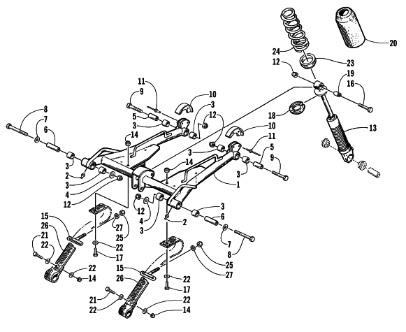 Parts Diagram for Arctic Cat 2000 ZRT 800 () SNOWMOBILE REAR SUSPENSION FRONT ARM ASSEMBLY