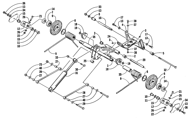Parts Diagram for Arctic Cat 2000 PANTHER 440 () SNOWMOBILE REAR SUSPENSION REAR ARM ASSEMBLY