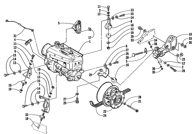 Parts Diagram for Arctic Cat 2001 Z 370 () SNOWMOBILE ENGINE AND RELATED PARTS