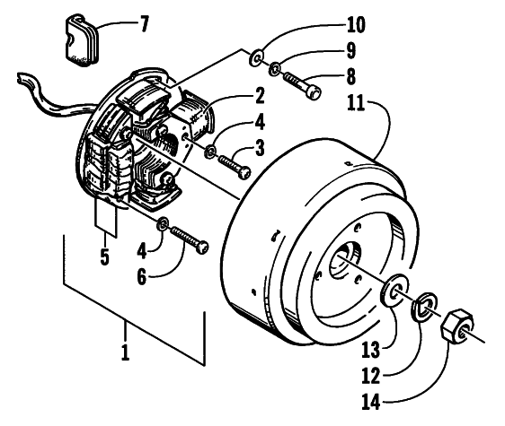 Parts Diagram for Arctic Cat 2000 BEARCAT WIDE TRACK SNOWMOBILE MAGNETO