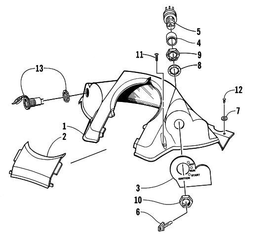 Parts Diagram for Arctic Cat 2000 PANTERA 580 EFI SNOWMOBILE CONSOLE AND SWITCH ASSEMBLY