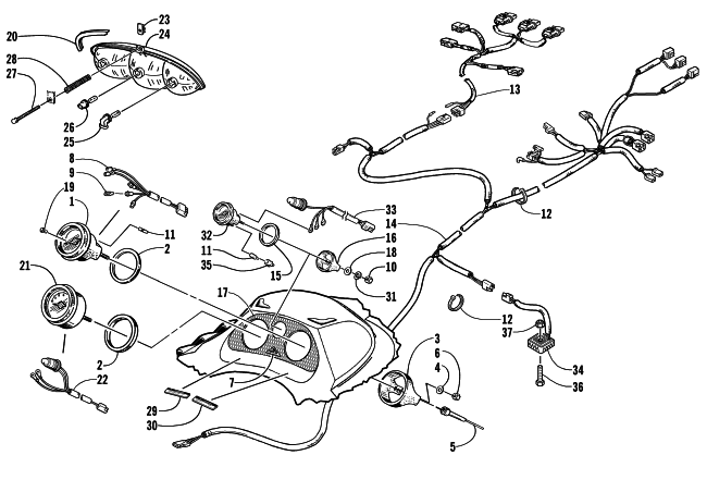 Parts Diagram for Arctic Cat 2000 ZRT 600 () SNOWMOBILE HEADLIGHT, INSTRUMENTS, AND WIRING ASSEMBLIES