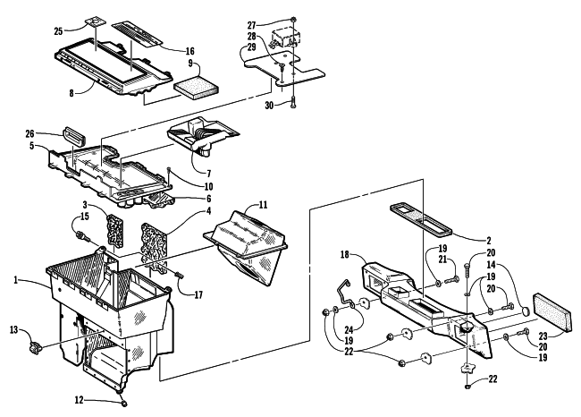 Parts Diagram for Arctic Cat 2000 ZL 600 SNOWMOBILE AIR SILENCER ASSEMBLY