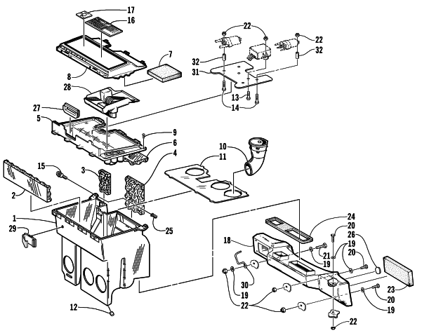 Parts Diagram for Arctic Cat 2000 ZRT 600 () SNOWMOBILE AIR SILENCER ASSEMBLY