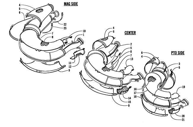 Parts Diagram for Arctic Cat 2000 ZRT 600 () SNOWMOBILE EXPANSION CHAMBER ASSEMBLIES