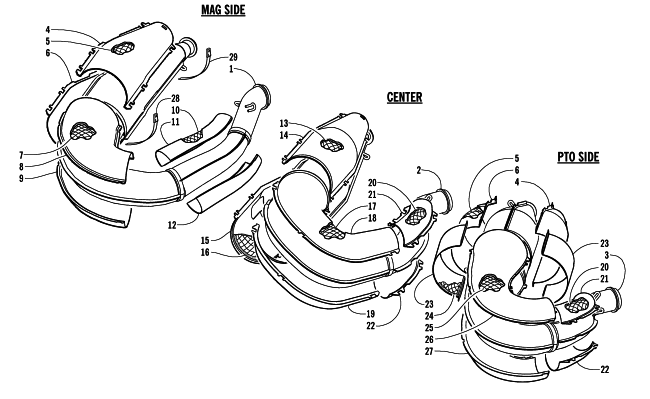 Parts Diagram for Arctic Cat 2001 THUNDERCAT () SNOWMOBILE EXPANSION CHAMBER ASSEMBLIES