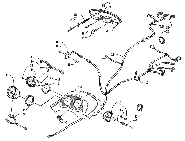 Parts Diagram for Arctic Cat 2000 ZR 600 SNOWMOBILE HEADLIGHT, INSTRUMENTS, AND WIRING ASSEMBLIES