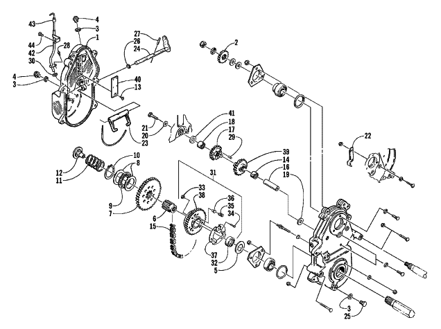 Parts Diagram for Arctic Cat 2000 POWDER SPECIAL 600 EFI SNOWMOBILE DRIVE/REVERSE DROPCASE ASSEMBLY (OPTIONAL)