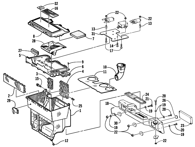 Parts Diagram for Arctic Cat 2000 THUNDER SNOWMOBILE AIR SILENCER ASSEMBLY