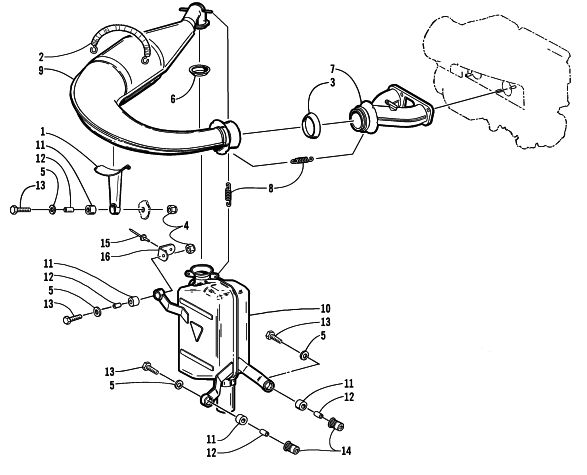 Parts Diagram for Arctic Cat 2000 Z 440 SNOWMOBILE EXHAUST ASSEMBLY