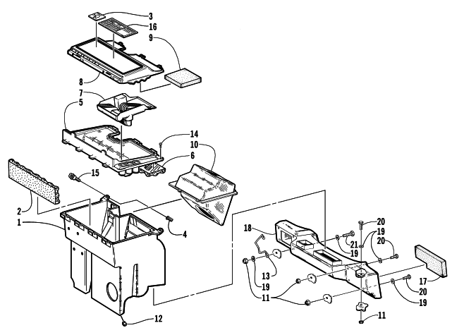 Parts Diagram for Arctic Cat 2000 Z 440 ES SNOWMOBILE AIR SILENCER ASSEMBLY