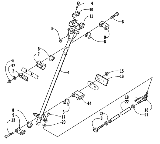 Parts Diagram for Arctic Cat 2000 Z 370 () SNOWMOBILE STEERING POST ASSEMBLY
