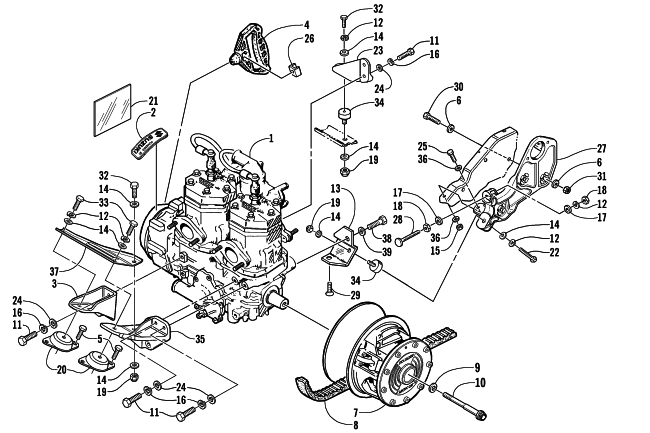 Parts Diagram for Arctic Cat 2000 ZL 700 SNOWMOBILE ENGINE AND RELATED PARTS