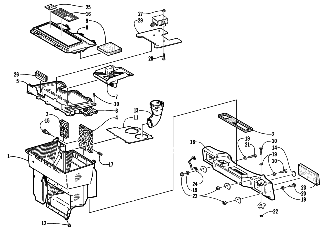 Parts Diagram for Arctic Cat 2000 ZR 700 () SNOWMOBILE AIR SILENCER ASSEMBLY