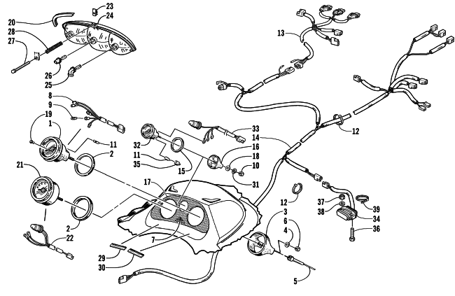 Parts Diagram for Arctic Cat 2000 ZRT 800 () SNOWMOBILE HEADLIGHT, INSTRUMENTS, AND WIRING ASSEMBLIES
