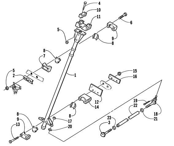Parts Diagram for Arctic Cat 2000 TRIPLE TOURING 600 () SNOWMOBILE STEERING POST ASSEMBLY
