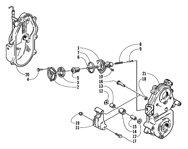 Parts Diagram for Arctic Cat 2000 POWDER SPECIAL 600 SNOWMOBILE DROPCASE CHAIN TENSION ASSEMBLY (OPTIONAL)