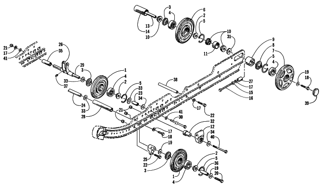 Parts Diagram for Arctic Cat 2000 POWDER SPECIAL 700 SNOWMOBILE IDLER WHEEL AND AXLE ASSEMBLIES