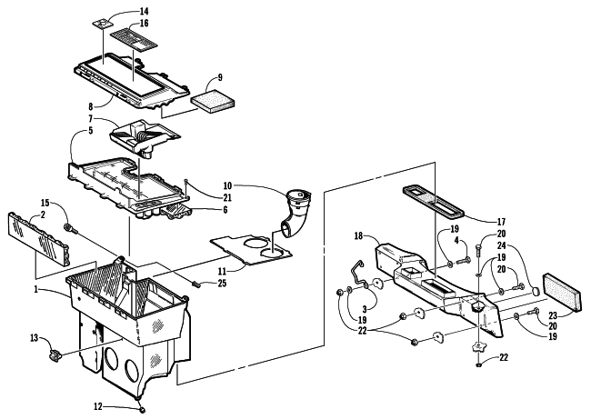 Parts Diagram for Arctic Cat 2000 PANTHER 440 () SNOWMOBILE AIR SILENCER ASSEMBLY