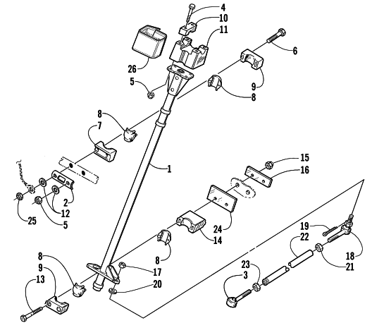 Parts Diagram for Arctic Cat 2000 POWDER SPECIAL 500 EFI LE () SNOWMOBILE STEERING POST ASSEMBLY