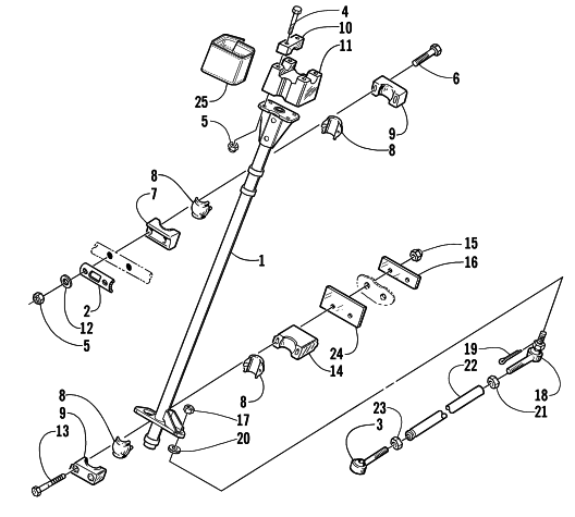 Parts Diagram for Arctic Cat 2000 POWDER SPECIAL 700 SNOWMOBILE STEERING POST ASSEMBLY