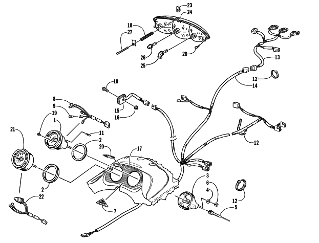 Parts Diagram for Arctic Cat 2000 ZR 500 EFI SNOWMOBILE HEADLIGHT, INSTRUMENTS, AND WIRING ASSEMBLIES