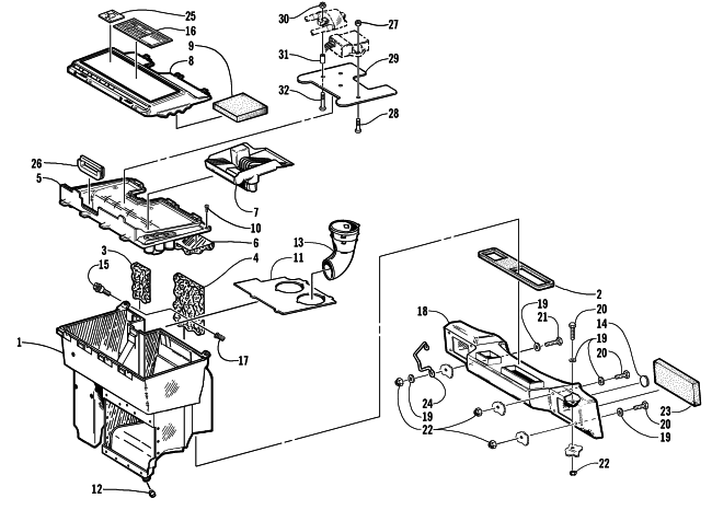 Parts Diagram for Arctic Cat 2000 POWDER SPECIAL 700 SNOWMOBILE AIR SILENCER ASSEMBLY