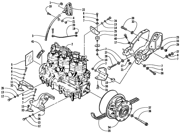 Parts Diagram for Arctic Cat 2000 PANTERA 1000 SNOWMOBILE ENGINE AND RELATED PARTS